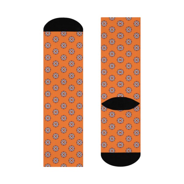Cock Flower Crew Socks - Orange - Image 4